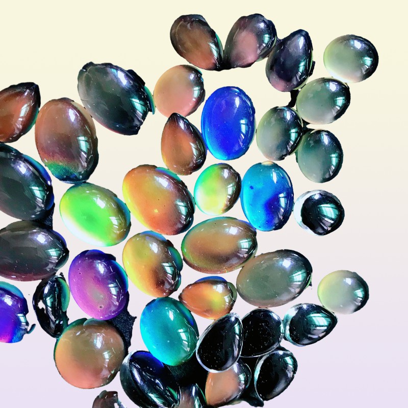 Metals mood beads change color glaze ring face oval shape loose bead fit ring bracelet necklace DIY accessories jewelry