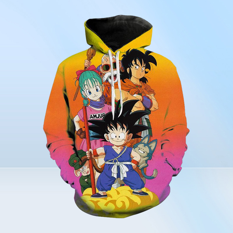Men039s Hoodies Sweatshirts Print Cartoon Anime Dragon Men Women Pullover Fashion Boy Girl Kids DBZ Streetwear TopsM