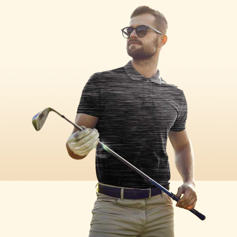 Men039s Polos British Men39s Golf Shirt Lapel Highend Fashion Brand Casual Quality Top Spring SummerMen039s Men03