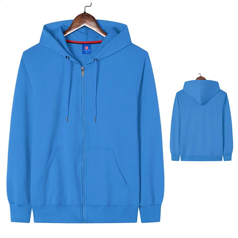 Classic Blank Zip Up Hoodies Unisex Fashion Zipper Hoodie Men Zipup Plain Hooded Sweatshirt For Sudadera Con Capucha Felpo 240123