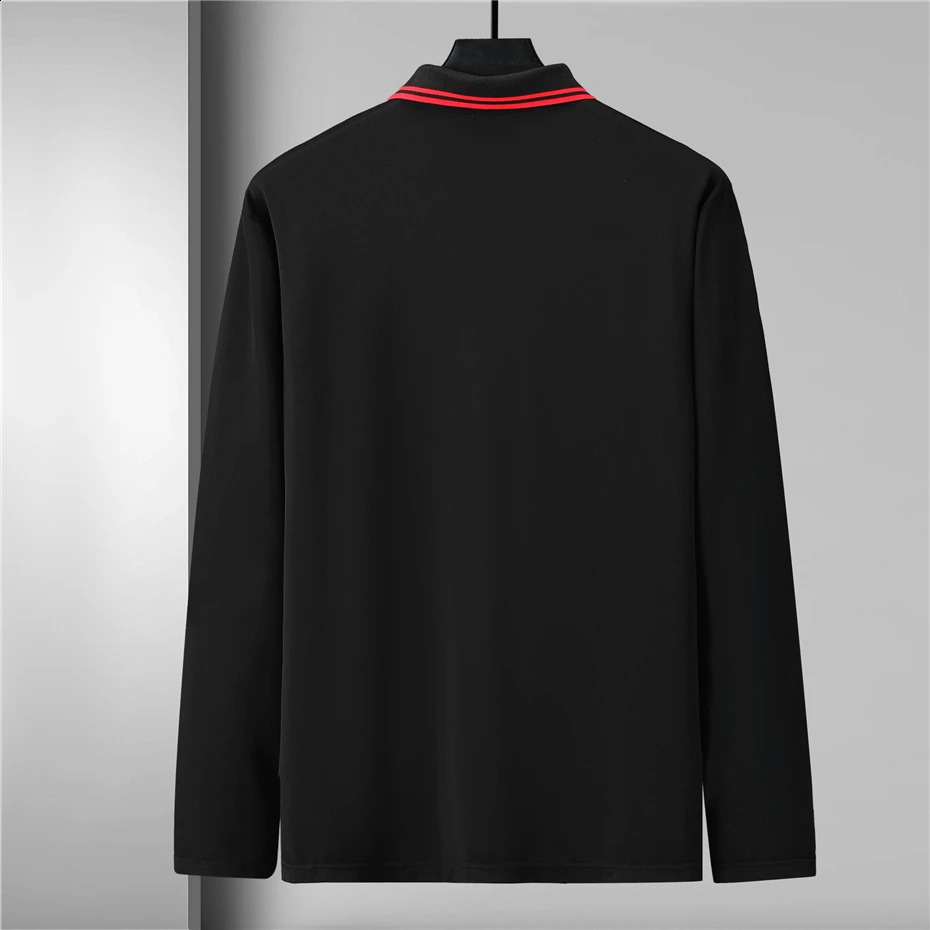 Long Sleeve Polo Shirt Men Spring Autumn Polo Shirts Plus Size 10XL 11XL Fashion Casual Long Sleeve Tops Male Polo Big Size 11XL 240123