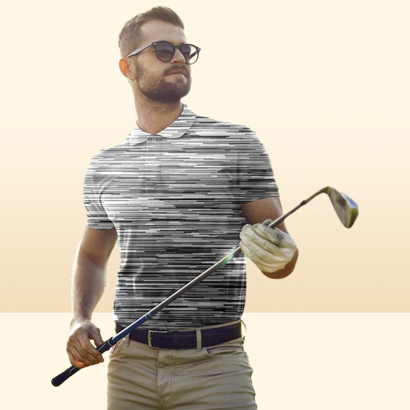 Men039s Polos British Men39s Golf Shirt Lapel Highend Fashion Brand Casual Quality Top Spring SummerMen039s Men03