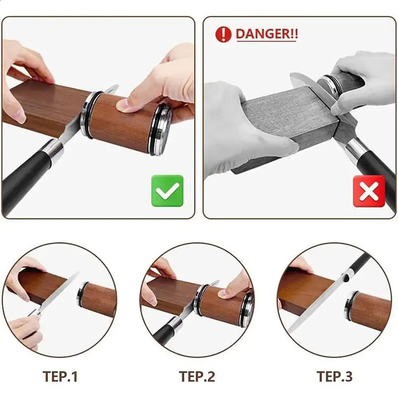 15 and 20 Degrees Rolling Knife Sharpener Magnetic Holder Diamond Sharpening Stone Kit with Angle Roller Kitchen Accessory 240123