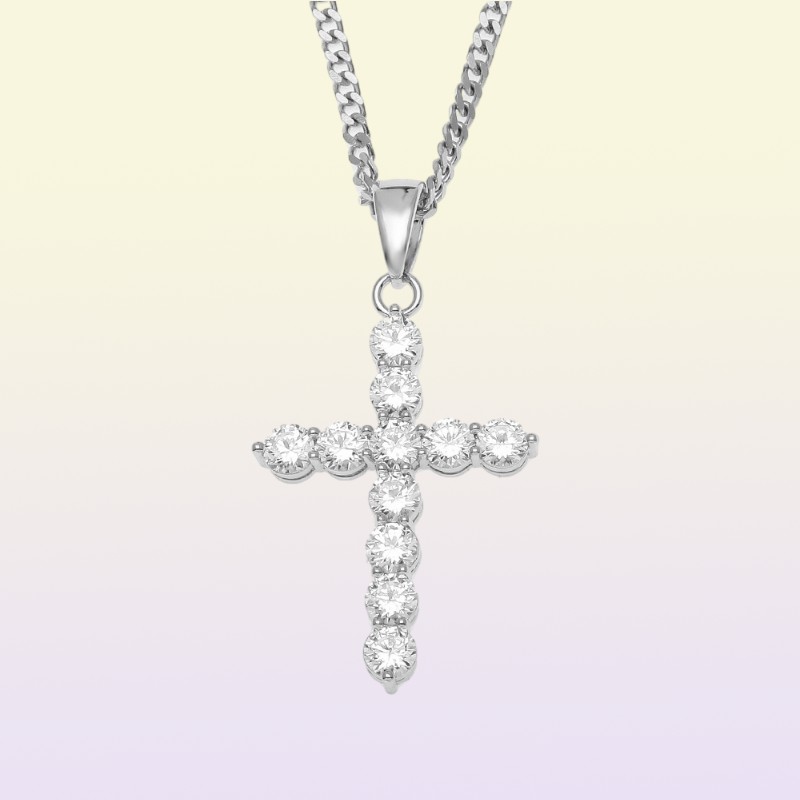 Diamond Cross Necklace Fashion Mens Gold Necklaces Silver Hip Hop Iced Out Pendant Necklaces Jewelry