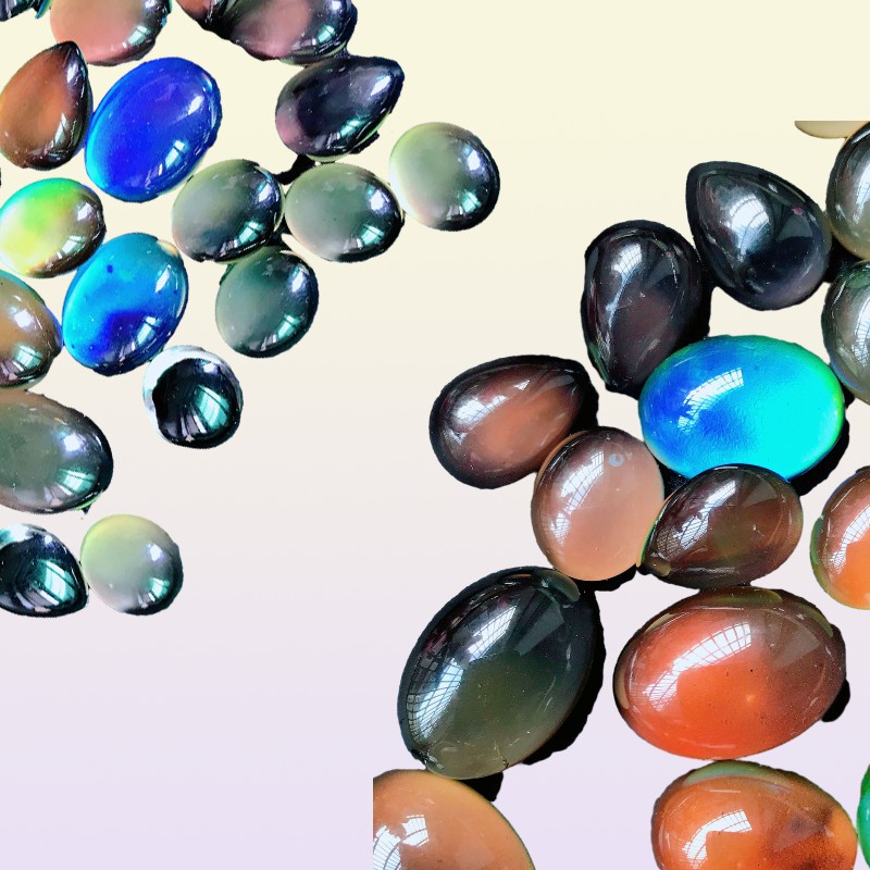 Metals mood beads change color glaze ring face oval shape loose bead fit ring bracelet necklace DIY accessories jewelry