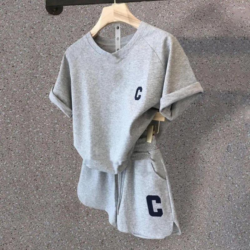 Women's Tracksuits Young Breathable Lady T-shirt Shorts Set Drawstring Tracksuit Soft Women Top Female Clothes