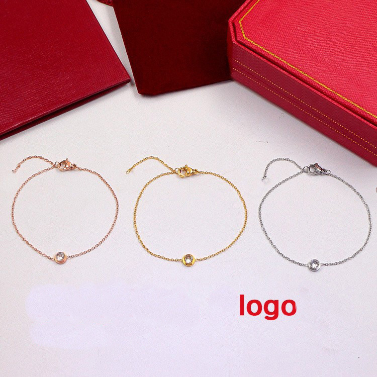 Designer Bracelet For Women 18K Rose Gold Diamond Bracelet Ins Couple Jewelry Never Faded With Gift Box For Couple Female