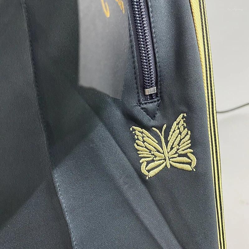Men's Pants Pants Needles Drawstring Graphic Stripe Track Embroidered Butterfly Sweatpants AWGE Trousers Casual Pantnes z250226
