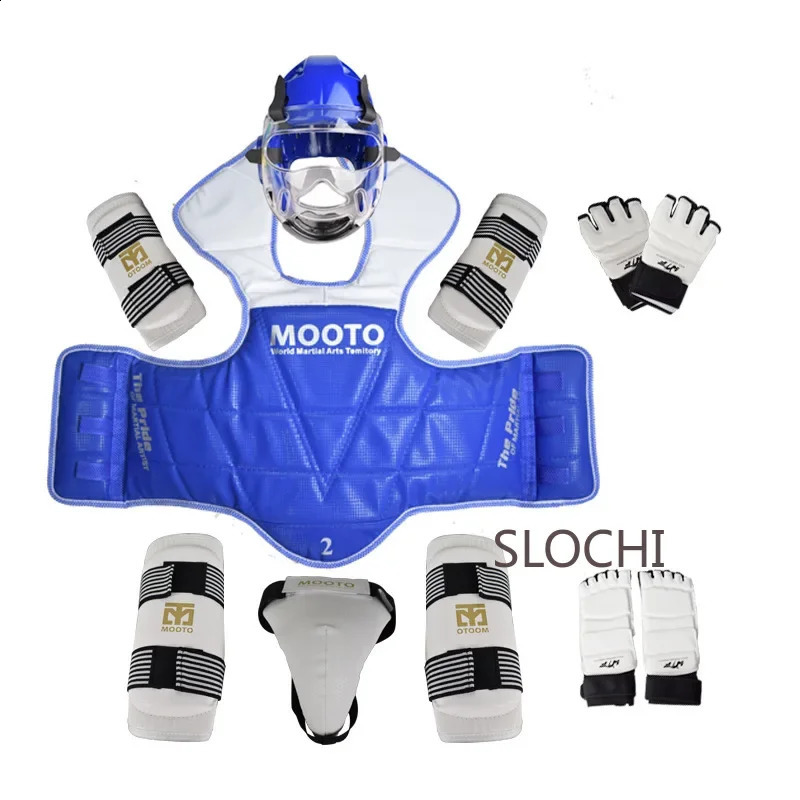 Taekwondo Protective Gear Actual Combat Equipment Full Set Thicken Competition Martial Arts Combat Protective Gear Training Set 240124