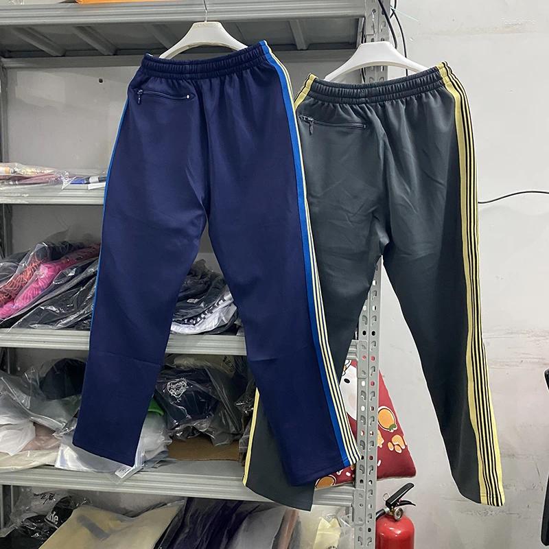 Men's Pants Pants Needles Drawstring Graphic Stripe Track Embroidered Butterfly Sweatpants AWGE Trousers Casual Pantnes z250226