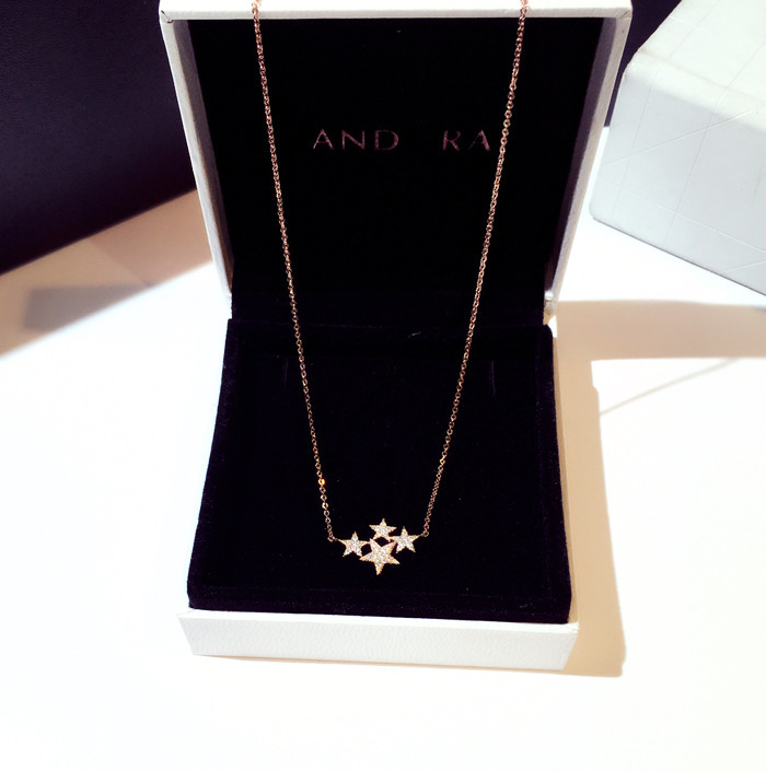 Simple Fashion Star Pendant Ins Top Sell Jewelry Sterg Sier Rose Gold Fill Pave White 5A Cubic Zircon CZ Dia Party Clavicle Necklace Gift 5224