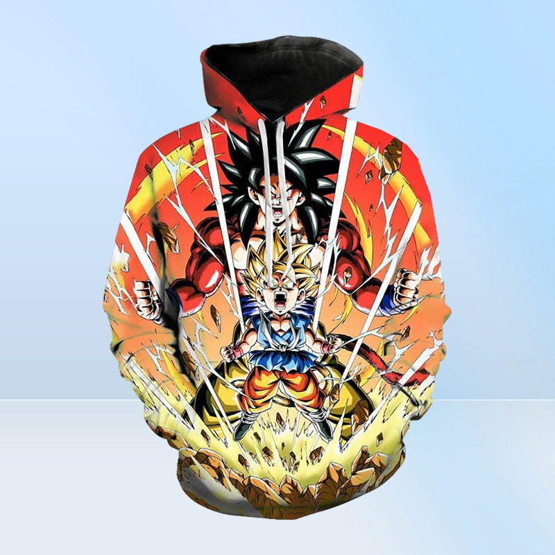 Men039s Hoodies Sweatshirts Print Cartoon Anime Dragon Men Women Pullover Fashion Boy Girl Kids DBZ Streetwear TopsM