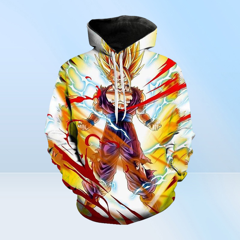 Men039s Hoodies Sweatshirts Print Cartoon Anime Dragon Men Women Pullover Fashion Boy Girl Kids DBZ Streetwear TopsM