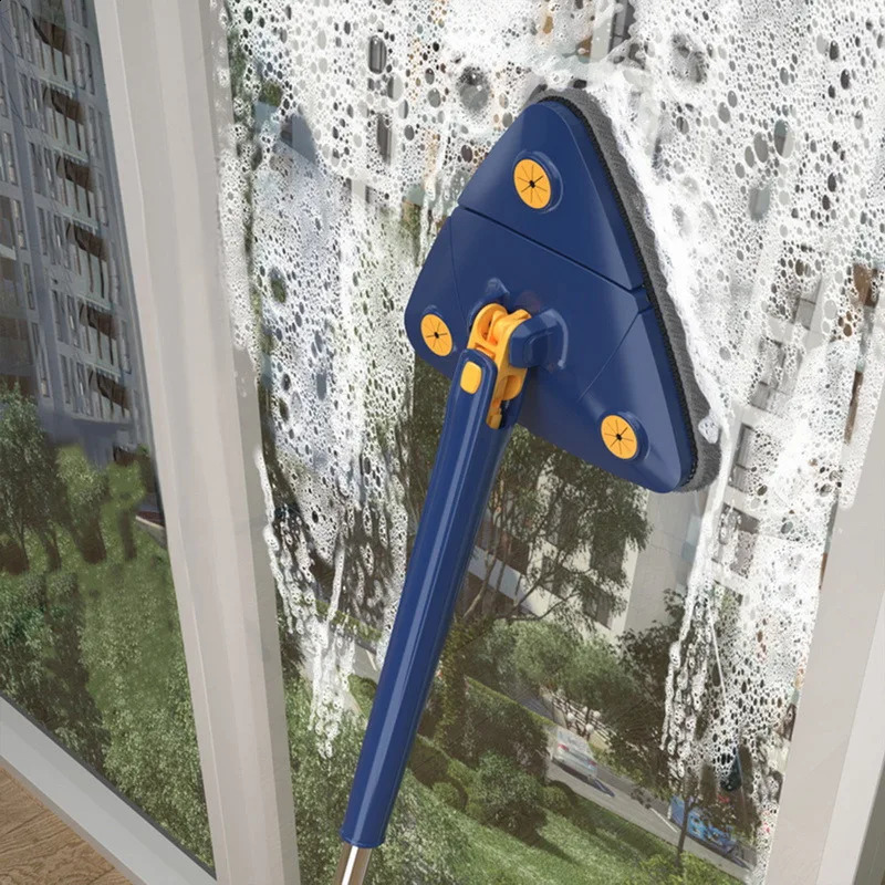 Rotating Triangular Mop 360° Adjustable Cleaning Window Washing Squeeze Mops To Clean Wall Ceilings Floor Broom 240123