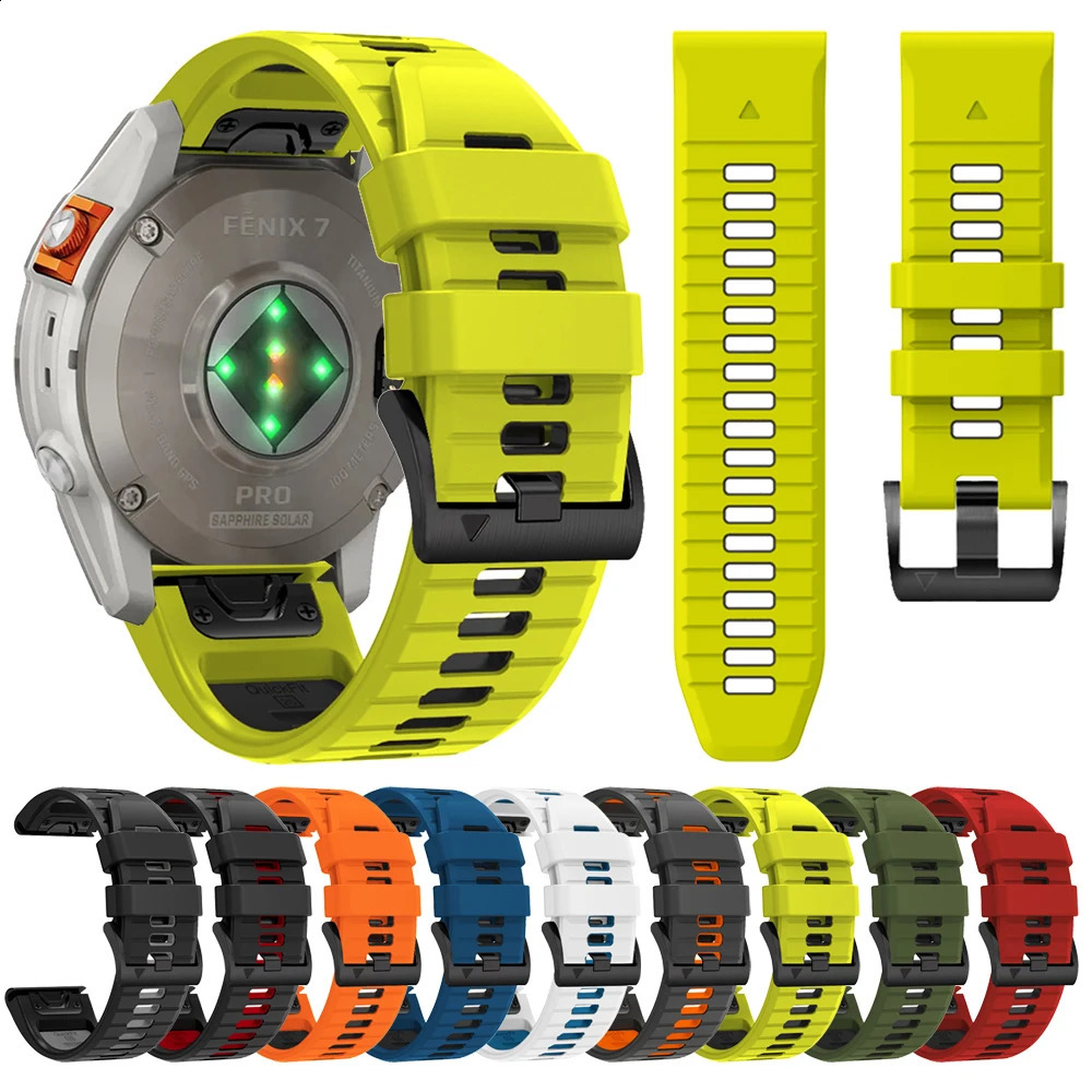 Two Tone Silicone Watch Band QuickFit 22mm 26mm For Garmin Epix Pro Gen 2 47mm 51mmFenix 7X 7 ProQuatix 6 6X 5X Strap Bracelet 240125