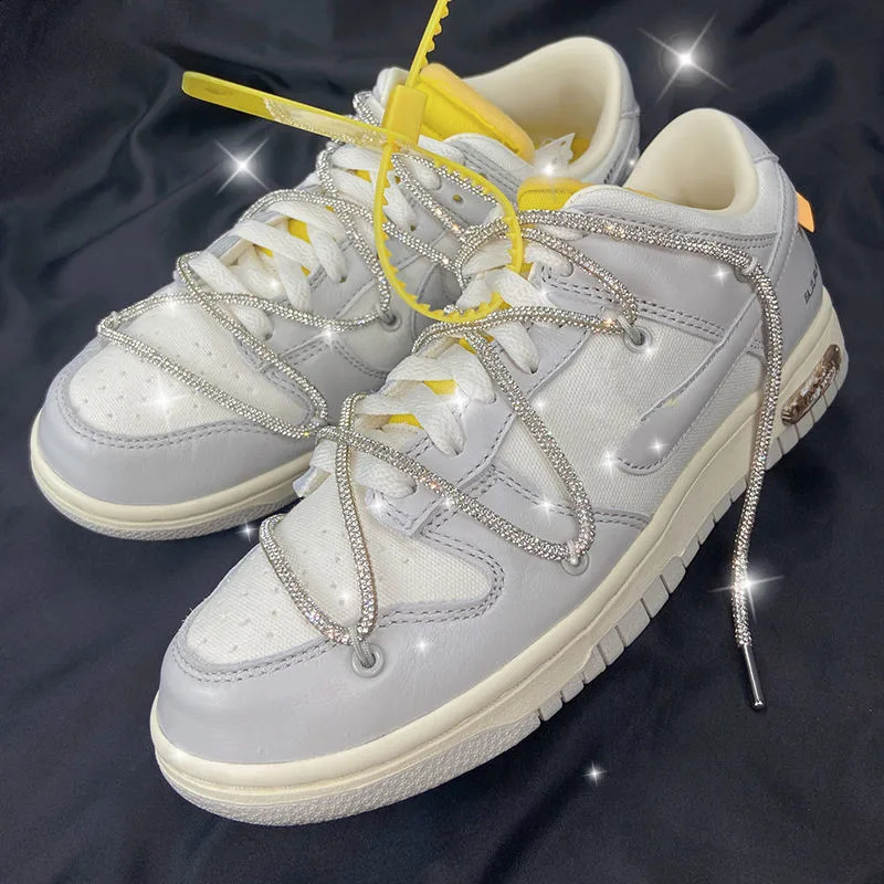 Beauty Crystal Full Diamond Shoelace Shoe Accessories Trend Personality Casual Hightop Shoes Laces Dropship 240130