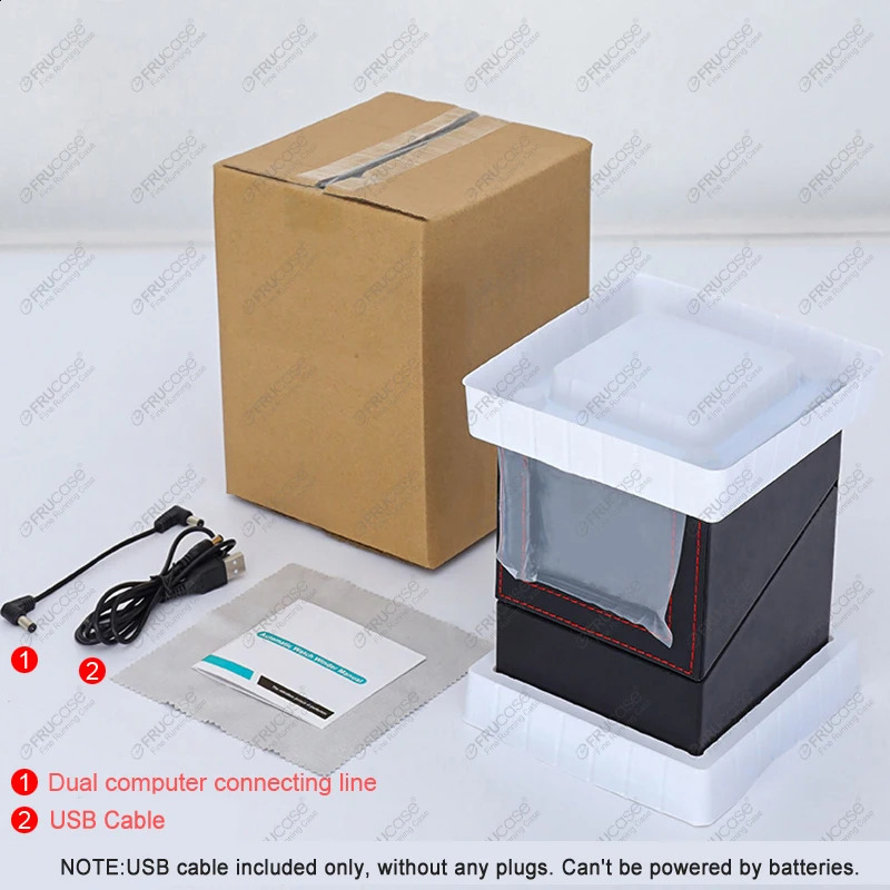 FRUCASE PU Watch Winder for Automatic Watches Watch Box USB Charging 240812