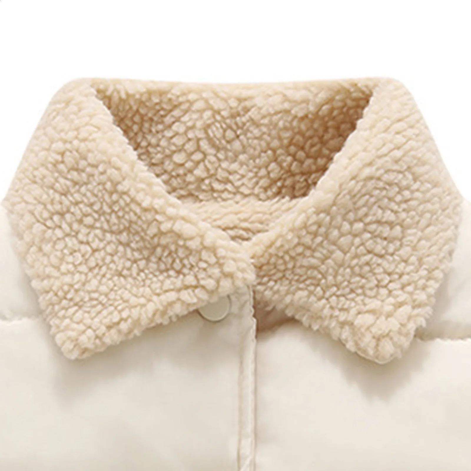 Winter Wool Kids Boys Infant Girl Clothing Toddler Thicken Solid Color Turndown Collar Down Vest For 18 Y Girls Clothes 240130