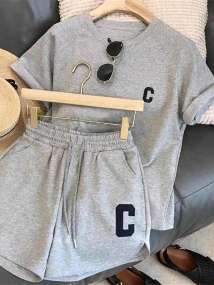 Women's Tracksuits Summer Clothing For Women LOOSE Casual Sports Wide Leg Shorts Two Piece Sets Womens Outifits