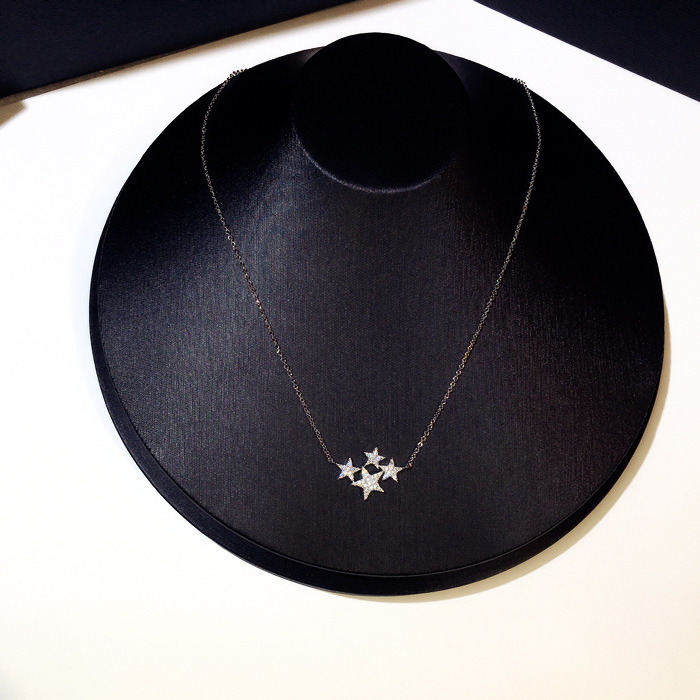 Simple Fashion Star Pendant Ins Top Sell Jewelry Sterling Sier Rose Gold Fill Pave White 5A Cubic Zircon CZ Dia Party Clavicle Necklace Gift