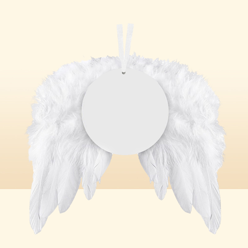New Feather wings sublimation ornament Wooden Christmas sublimation blanks angel wings Z117389530