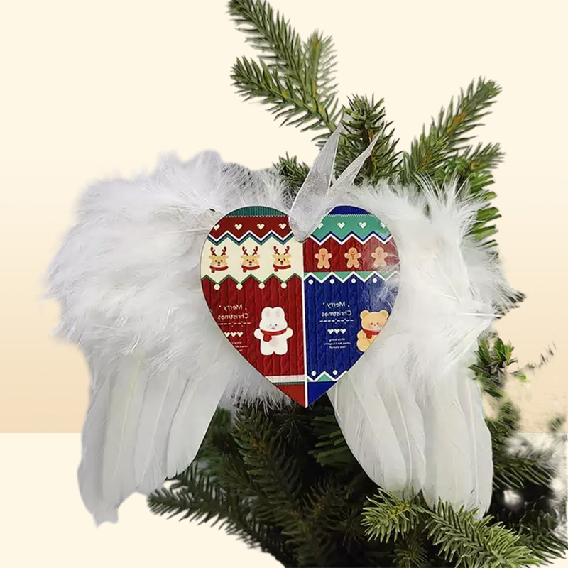 New Feather wings sublimation ornament Wooden Christmas sublimation blanks angel wings Z117389530