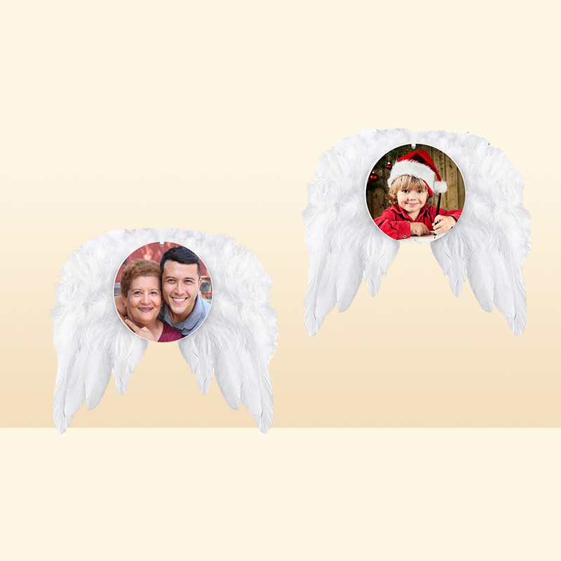 New Feather wings sublimation ornament Wooden Christmas sublimation blanks angel wings Z117389530