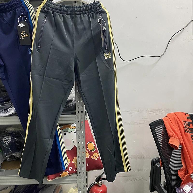 Men's Pants Pants Needles Drawstring Graphic Stripe Track Embroidered Butterfly Sweatpants AWGE Trousers Casual Pantnes z250226