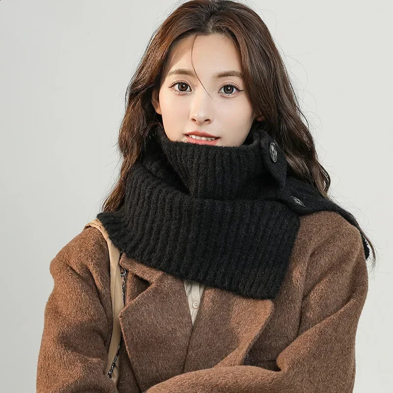 Women Solid Cashmere Scarves Lady Winter Thicken Warm Soft Pashmina Shawls Wraps Pink Black Female Knitted Wool Long Scarf 240201