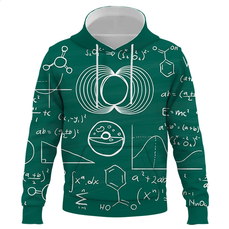 3D Print mathematical formula Sweatshirt HipHop Hoodie LongSleeve Casual Pullover Sweatshirt Women And Men mens hoodies Tops 240119