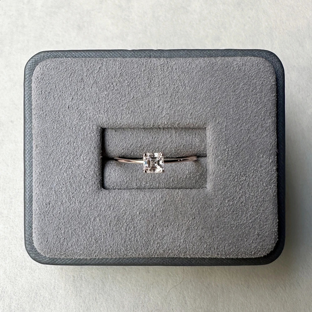 PuBang Fine Jewelry Classic 925 Sterling Silver Princess Cut 4MM GRA Diamond Wedding Rings for Women Anniversary Gift 240202