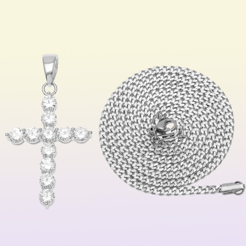 Diamond Cross Necklace Fashion Mens Gold Necklaces Silver Hip Hop Iced Out Pendant Necklaces Jewelry