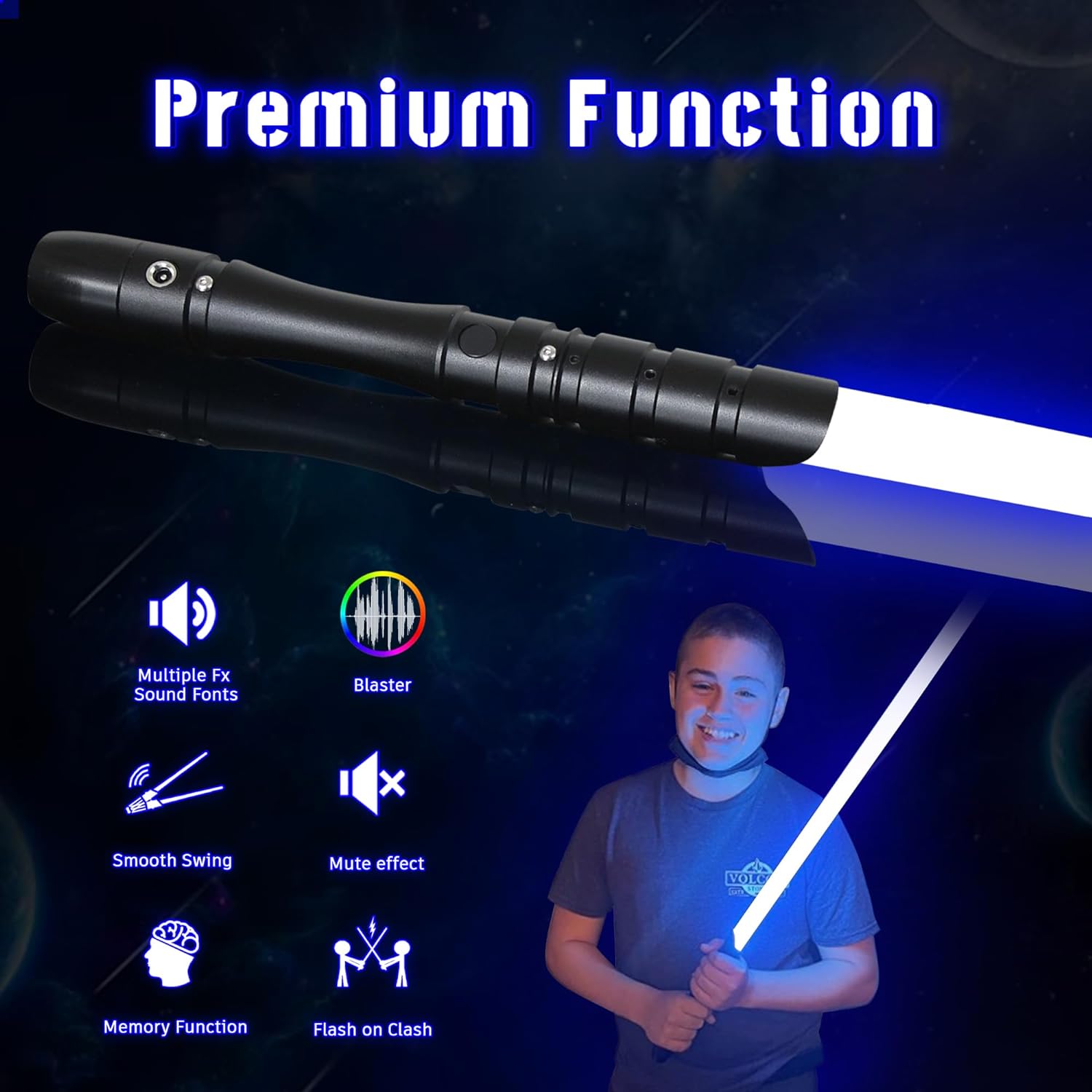 YDDSABER Pro Lightsaber, Jedi Sith Force FX LED Heavy Dueling, Rechargeable Light Saber for Adults & Kids, Metal Hilt, Loud Sound