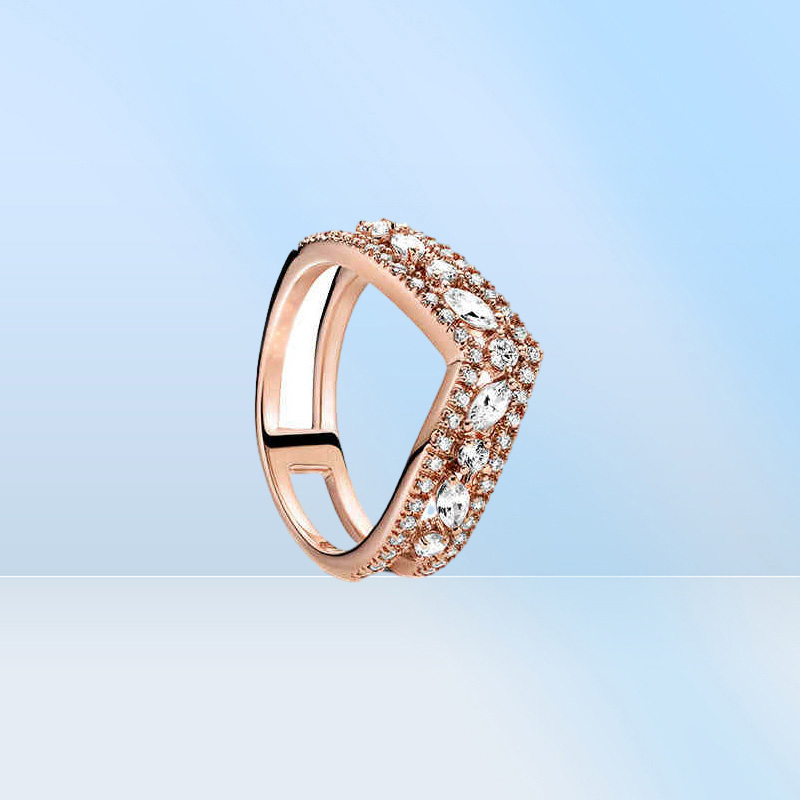 925 Sterling Silver Womens Diamond Ring Luxury Designer Ring Fashion Jewelry Rose Gold Love Wedding Engagement Rings For Women8029