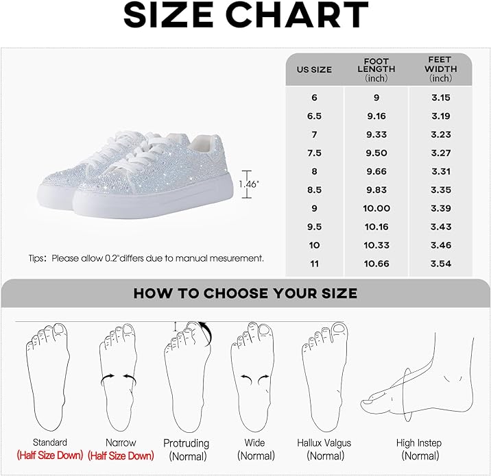 Sparkle Rhinestone Sneakers for Women Bling Sneakers Rhinestone Sneakers White Shoe Glitter Fashion Bedazzled Rhinestones Platform
