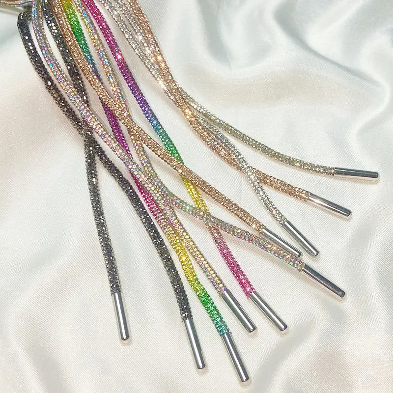 Beauty Crystal Full Diamond Shoelace Shoe Accessories Trend Personality Casual Hightop Shoes Laces Dropship 240130