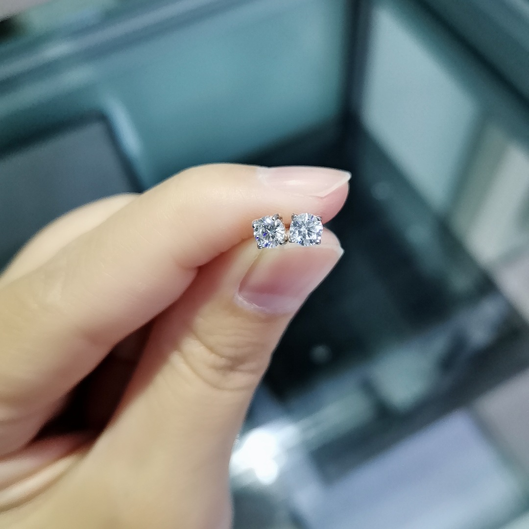 Pass Dia Tester VVS1 Moissanite Designer For Women Sterg Sier Stud Earrings Gold Plated Mens Earring Hip Hop Jewelry woman Valentines Day Birthday Gif
