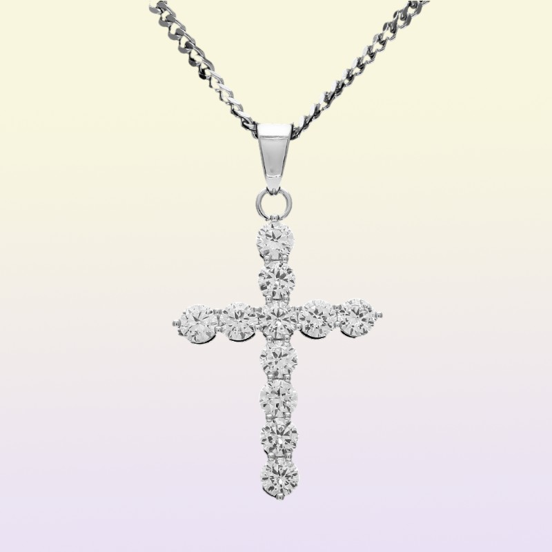 Diamond Cross Necklace Fashion Mens Gold Necklaces Silver Hip Hop Iced Out Pendant Necklaces Jewelry