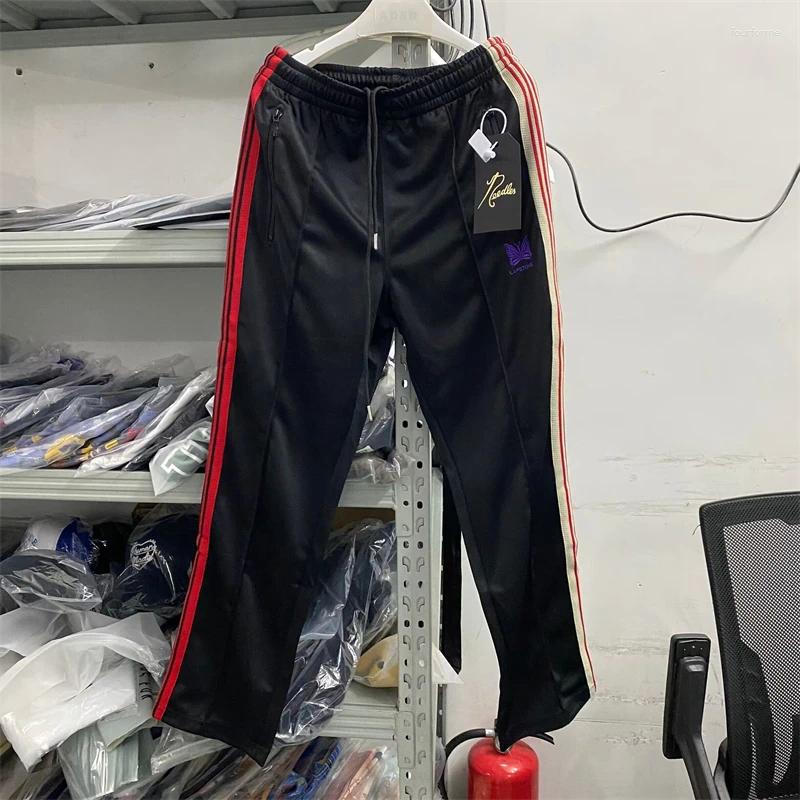 Men's Pants Pants Needles Drawstring Graphic Stripe Track Embroidered Butterfly Sweatpants AWGE Trousers Casual Pantnes z250226