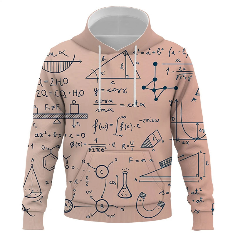 3D Print mathematical formula Sweatshirt HipHop Hoodie LongSleeve Casual Pullover Sweatshirt Women And Men mens hoodies Tops 240119