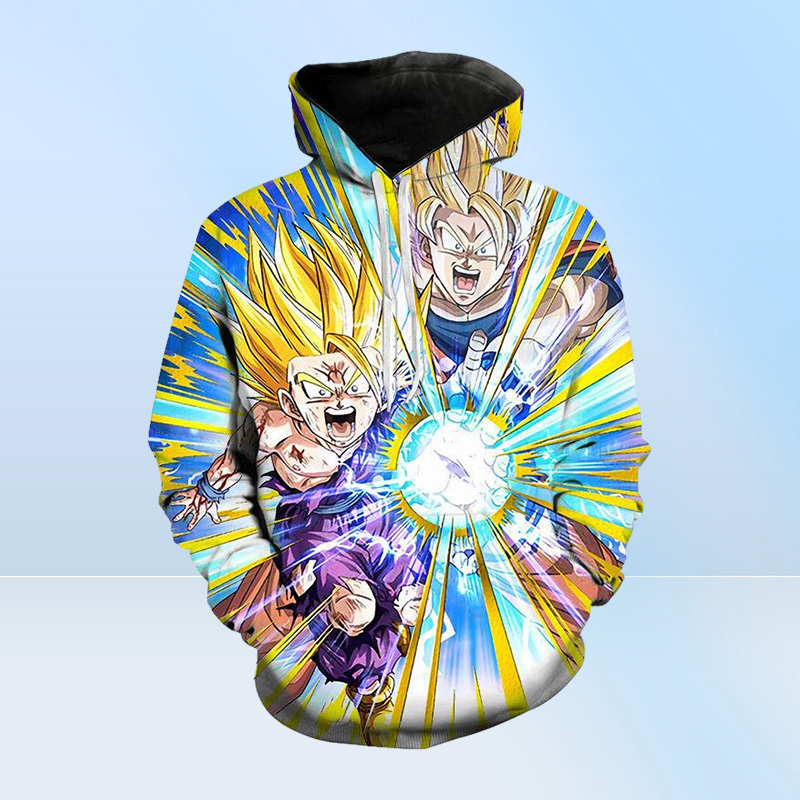 Men039s Hoodies Sweatshirts Print Cartoon Anime Dragon Men Women Pullover Fashion Boy Girl Kids DBZ Streetwear TopsM