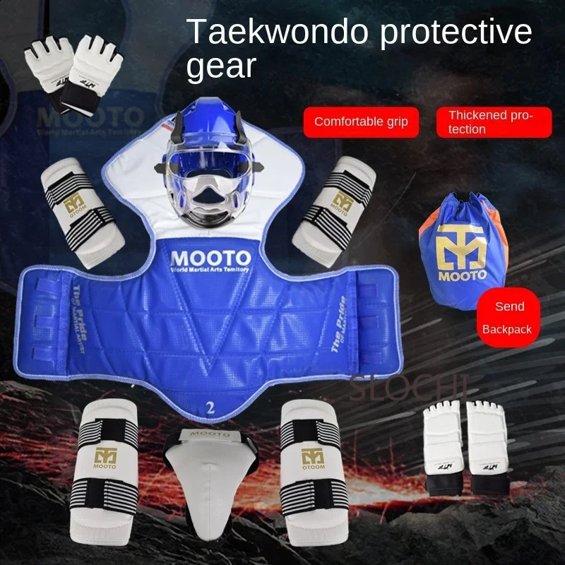 Taekwondo Protective Gear Actual Combat Equipment Full Set Thicken Competition Martial Arts Combat Protective Gear Training Set 240124