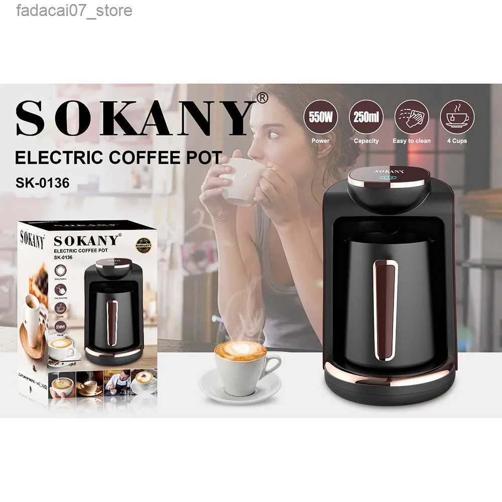 Coffee Makers Household Automatic Turkish Coffee Machine Cordless Electric Pot AC 111V~240V 550W Portable Travel Coffee Maker Q240218
