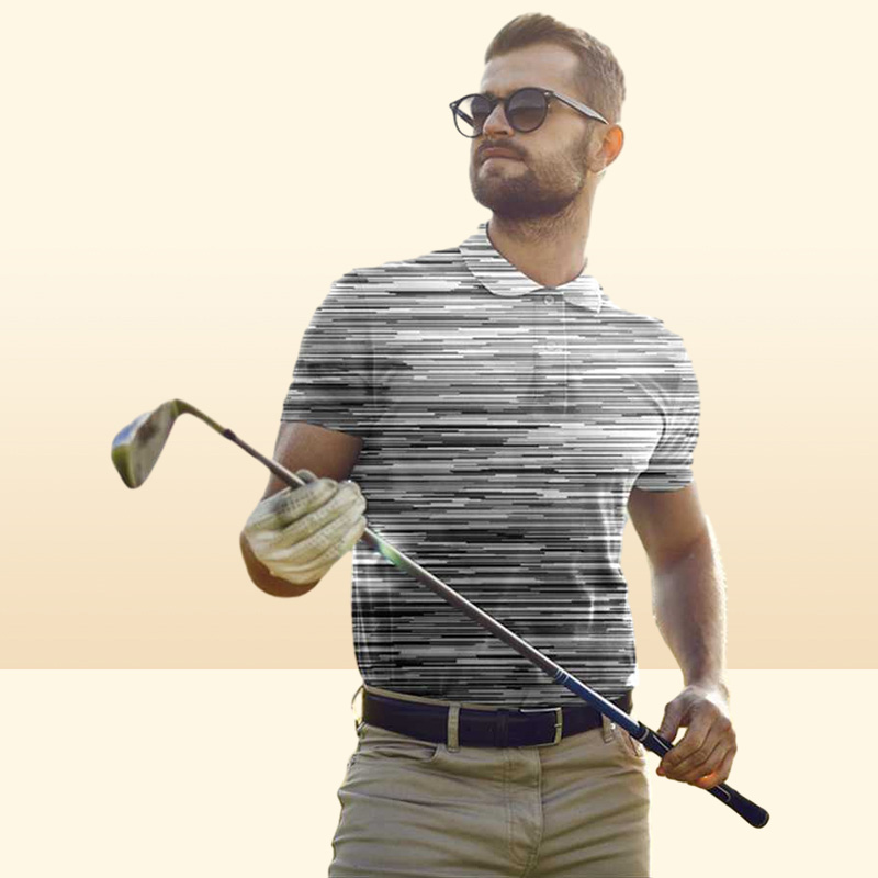 Men039s Polos British Men39s Golf Shirt Lapel Highend Fashion Brand Casual Quality Top Spring SummerMen039s Men03