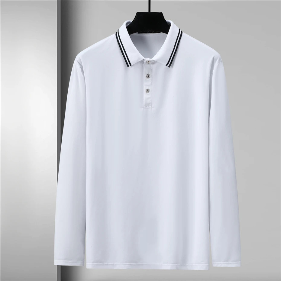 Long Sleeve Polo Shirt Men Spring Autumn Polo Shirts Plus Size 10XL 11XL Fashion Casual Long Sleeve Tops Male Polo Big Size 11XL 240123