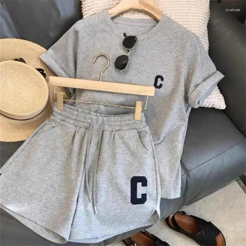 Women's Tracksuits Summer Clothing For Women LOOSE Casual Sports Wide Leg Shorts Two Piece Sets Womens Outifits