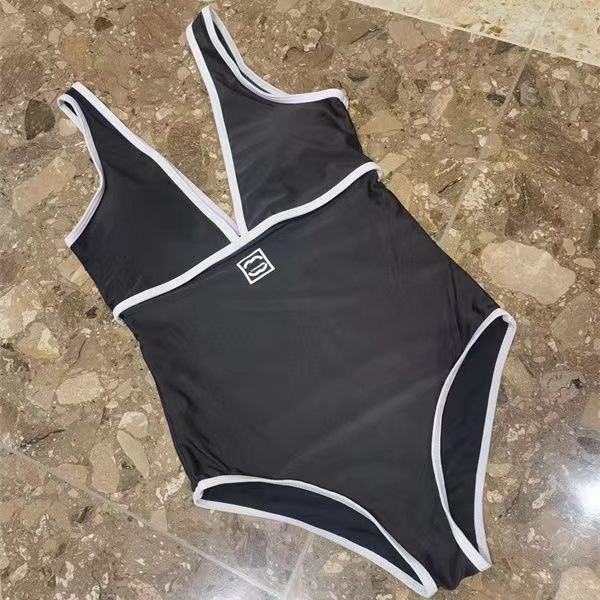 Womens Letter Print One-piece Fashion Bra Beach Party Swimsuit White Black Bikini Designer Swimwear Bikinis