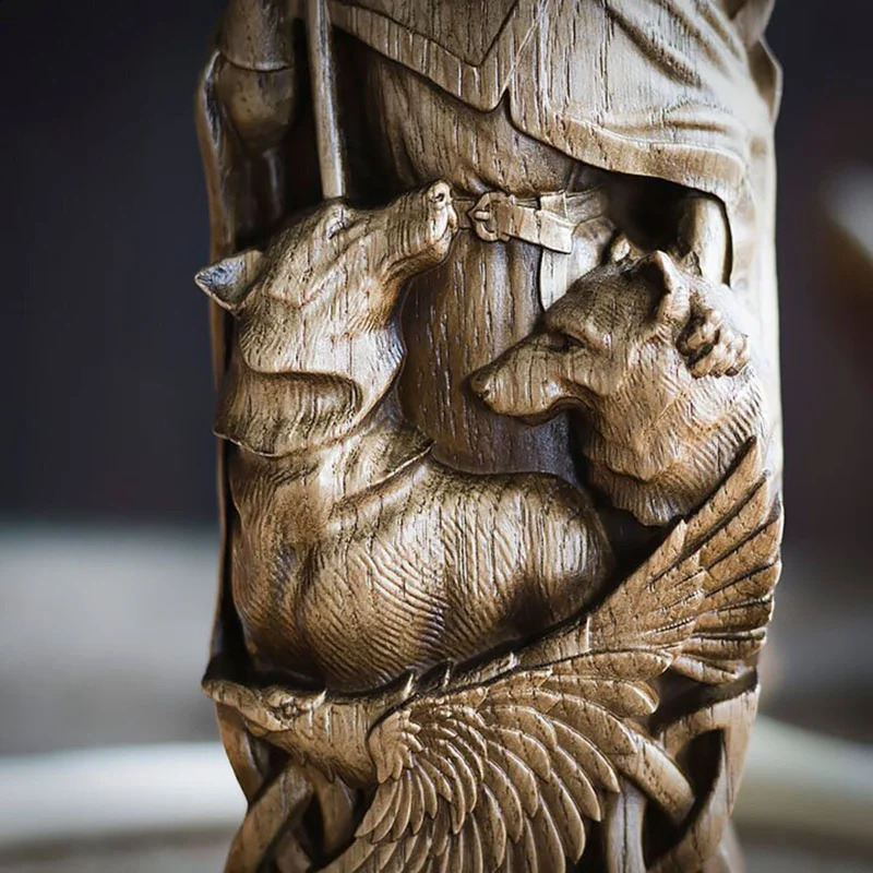 Nordic Gods Odin Sol Loki Carving Resin Sculpture Altar Heathen Asatru Norse Legend Viking God Goddes Home Desk Decoration 240123