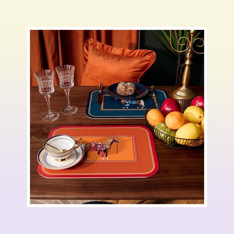 Design Mats PVC Insulation Placemats Fashion Heat Resistant NonSlip Waterproof Pad Luxury Coasters Dining Table Decoration Home T