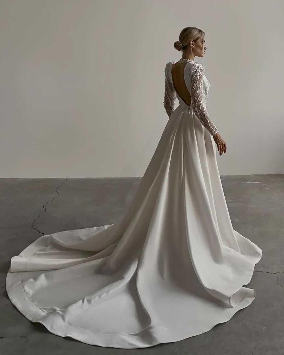 Gorgeous Pearls Mermaid Wedding Dress Sequins High Neck Bridal Gowns With Overskirts Custom Made Bride Dresses Vestido De Novia 0219